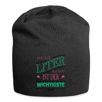 tired funny coffee mug geek mug gift - Jersey Beanie - black - Front