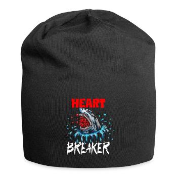 Shark Fish Valentine's Day Heartbreaker Heartbreaker - Jersey Beanie - black - Front