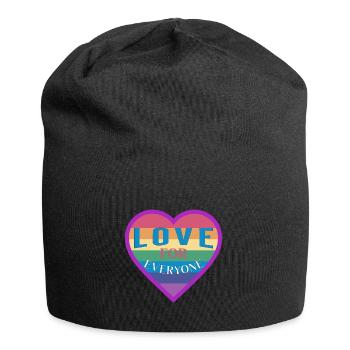 Heart rainbow unisex love for everyone - Jersey-Beanie - Schwarz - Vorne
