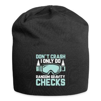 Lustiger Skifahrer Spruch Skifahren Schnee Winter - Jersey-Beanie - Schwarz - Vorne