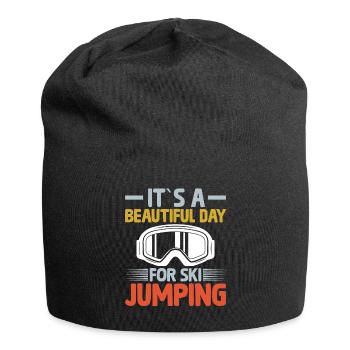 Es Ist Ein Wunderschöner Tag Für Skisprünge - Jersey-Beanie - Schwarz - Vorne