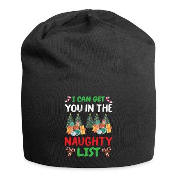 Noël Je peux vous mettre dans la liste coquine - Bonnet en jersey - noir - Devant