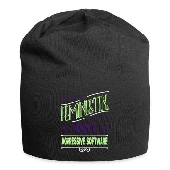 a womans place ansage demonstration beziehung - Jersey-Beanie - Schwarz - Vorne