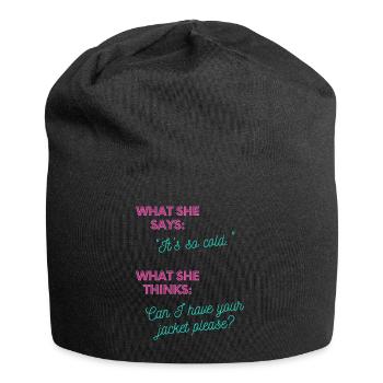 Puis-je avoir votre veste? - Bonnet en jersey - noir - Devant