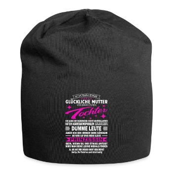 Glückliche Mutter Verwöhnte Mama Sture Tochter - Jersey-Beanie - Schwarz - Vorne
