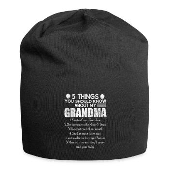 5 Things You Should Know About My Grandma Oma - Jersey-Beanie - Schwarz - Vorne