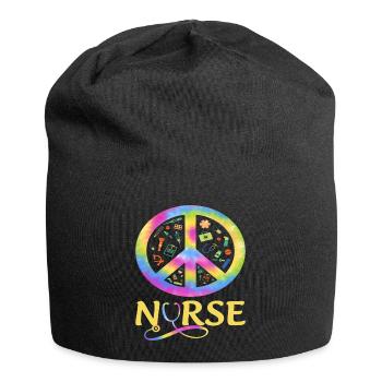 Infirmière en paix - Bonnet en jersey - noir - Devant