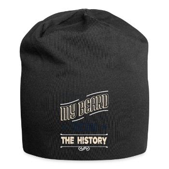 gift beard fear harden birthday present funny - Jersey Beanie - black - Front