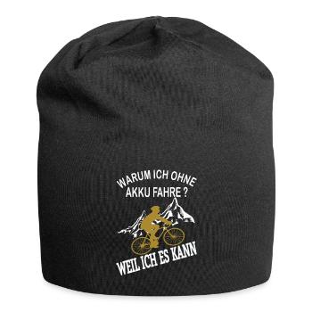 Warum Ich Ohne Akku Fahre Fahrrad E-Bike Biker - Jersey-Beanie - Schwarz - Vorne