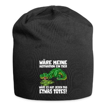 Motivation lustlos Witziges T-Rex Dino Outfit - Jersey-Beanie - Schwarz - Vorne