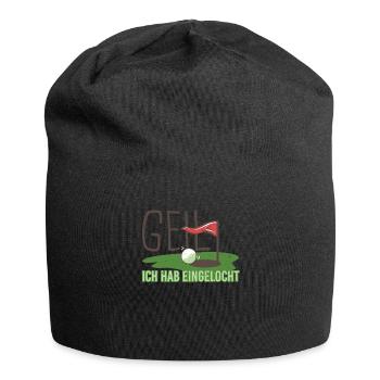 Golf Golfer Bälle richtige Loch Golfplatz treffen - Jersey-Beanie - Schwarz - Vorne