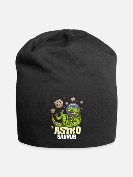 Astronaut Kinder Outfit T-Rex Astro Saurus Dino - Jersey-Beanie - Schwarz