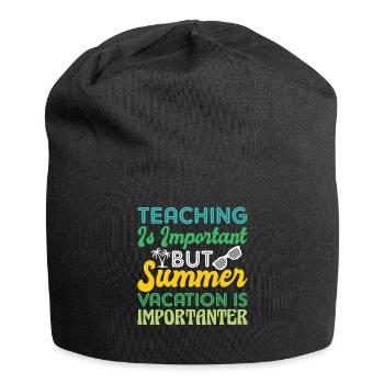 Teaching is important but summer holidays - Jersey Beanie - black - Front