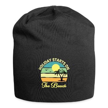 Der Urlaub Beginnt Am Strand - Sommerferien - Jersey-Beanie - Schwarz - Vorne