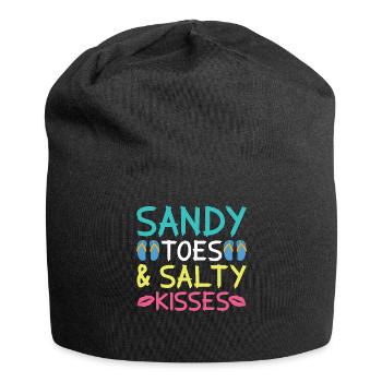 Sandy Toes Salty Kisses - Fun Beach Day - Jersey Beanie - black - Front