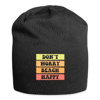 Don't worry be happy - summer beach - Jersey Beanie - black - Front