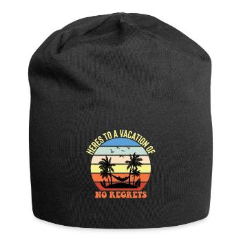 Hier Ist Ein Urlaub Ohne Bedauern - Strand - Jersey-Beanie - Schwarz - Vorne