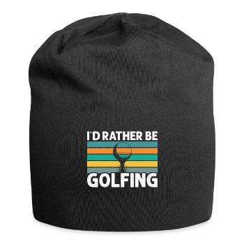 Ich Wäre Lieber Golfen - Golfer - Jersey-Beanie - Schwarz - Vorne