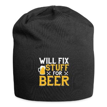 I will fix stuff for beer - craftsmen - Jersey Beanie - black - Front