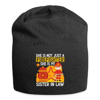 She is not just a firefighter - fire brigade - Jersey Beanie - black - Front