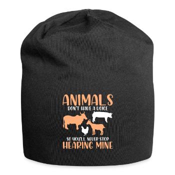 Les animaux n’ont pas de voix, donc vous ne le ferez jamais - Bonnet en jersey - noir - Devant