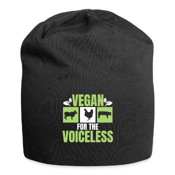 Vegan for the voiceless - vegan - Jersey Beanie - black - Front