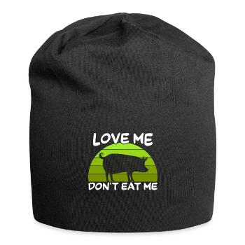 Aimez-moi ne me mangez pas - dicton végétalien - Bonnet en jersey - noir - Devant