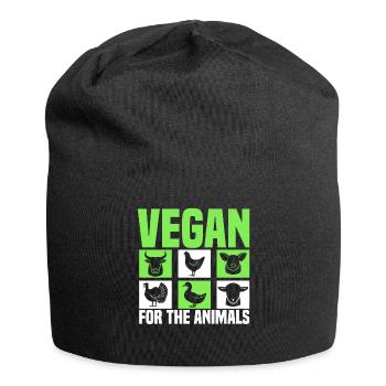 Vegans pour les animaux - véganisme - Bonnet en jersey - noir - Devant