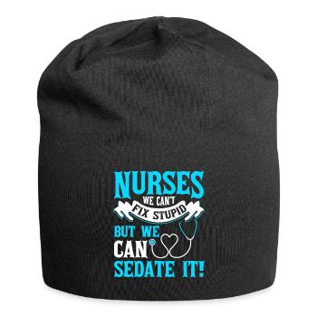 We can't fix nurses - Jersey Beanie - black - Front