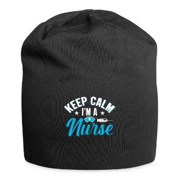 Behalten Sie Ruhe Ich Bin Eine Krankenschwester - Jersey-Beanie - Schwarz - Vorne