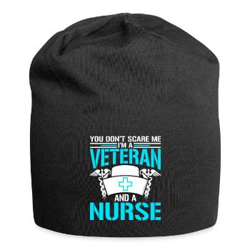 Je suis un ancien combattant et une infirmière - Bonnet en jersey - noir - Devant