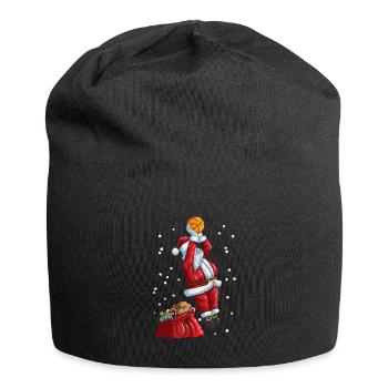 Weihnachtsmann spielt Basketball Weihnachtssport - Jersey-Beanie - Schwarz - Vorne