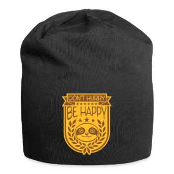 dont hurry be happy - Jersey-Beanie - Schwarz - Vorne