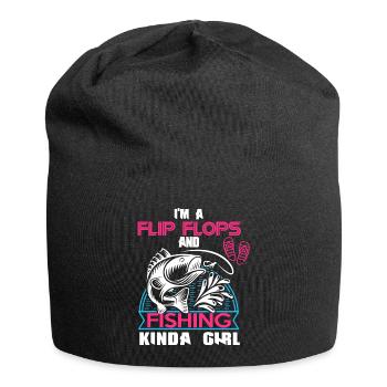 Ich bin ein Flip Flop und Fischer Mädchen - Jersey-Beanie - Schwarz - Vorne