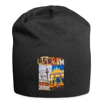 Berlin Allemagne City Skyline Vintage Rétro - Bonnet en jersey - noir - Devant