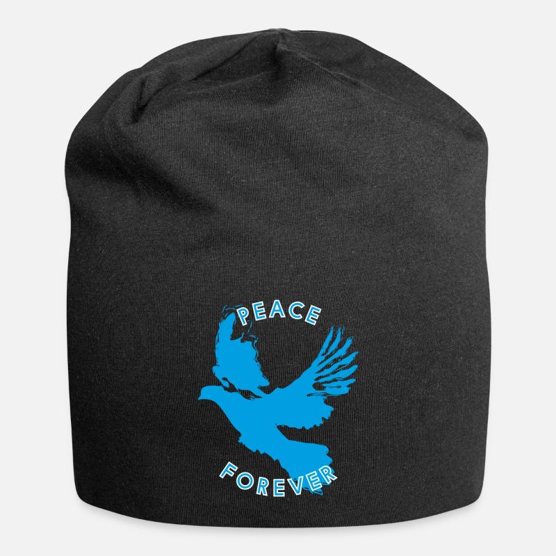 Taube Peace Forever - Jersey-Beanie - Schwarz