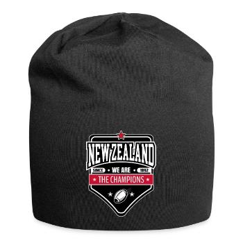 Neuseeländisches Siegesabzeichen | Sportliches Abzeichen - Jersey-Beanie - Schwarz - Vorne