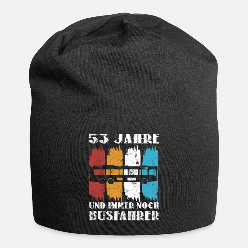 Busfahrer Busfahren Bus Beruf 53 Geburtstag Spruch - Jersey-Beanie - Schwarz