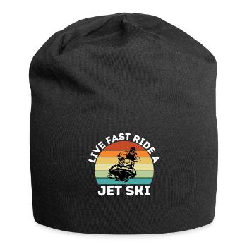 Life is fast ride jet ski - Jersey Beanie - black - Front