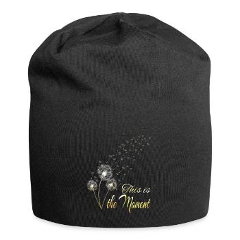 Dandelion Spore Flight Flying Seeds Wild Herbs Garden - Jersey Beanie - black - Front