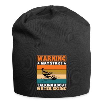 Warnung Kann Anfangen Über Wasserski Zu Sprechen - Jersey-Beanie - Schwarz - Vorne
