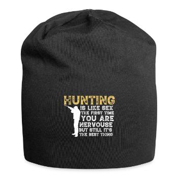 Chasing is like sex the first time you're nervous - Jersey Beanie - black - Front