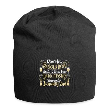 Dear New Resolution, Happy New Year's Day Eve - Jersey Beanie - black - Front