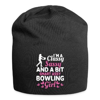 Je suis une élégante fille de bowling effrontée - Bonnet en jersey - noir - Devant