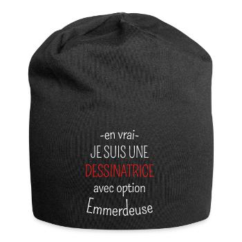Dessinatrice avec option Emmerdeuse - Bonnet en jersey - noir - Devant