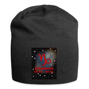 Steinbock Sternzeichen im Himmel - Jersey-Beanie - Schwarz - Vorne