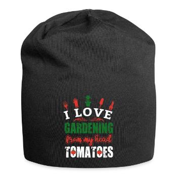 Gardener in the garden Hobby gardener cares for plants - Jersey Beanie - black - Front