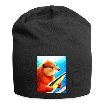 Surfeurs de castors - Bonnet en jersey - noir - Devant