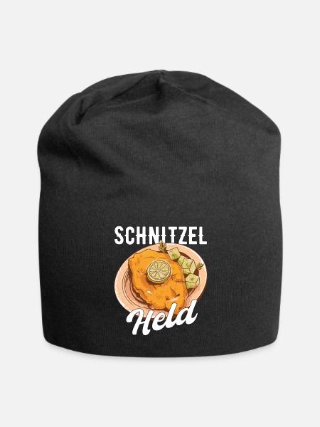Schnitzel Held Fleisch Geschenk - Jersey-Beanie - Schwarz