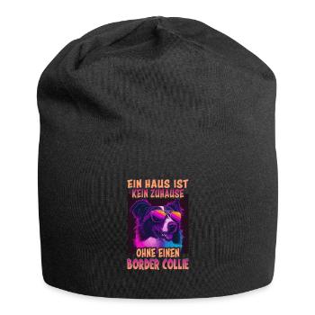 Hunde Spruch Border Collie Design - Jersey-Beanie - Schwarz - Vorne